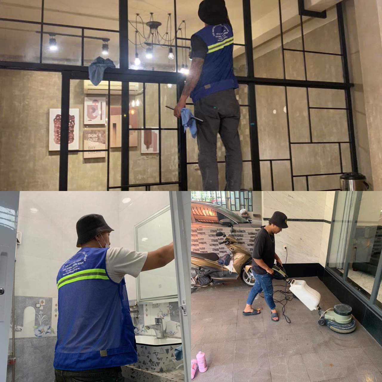 Vệ sinh nhà mới xây an nhơn tây