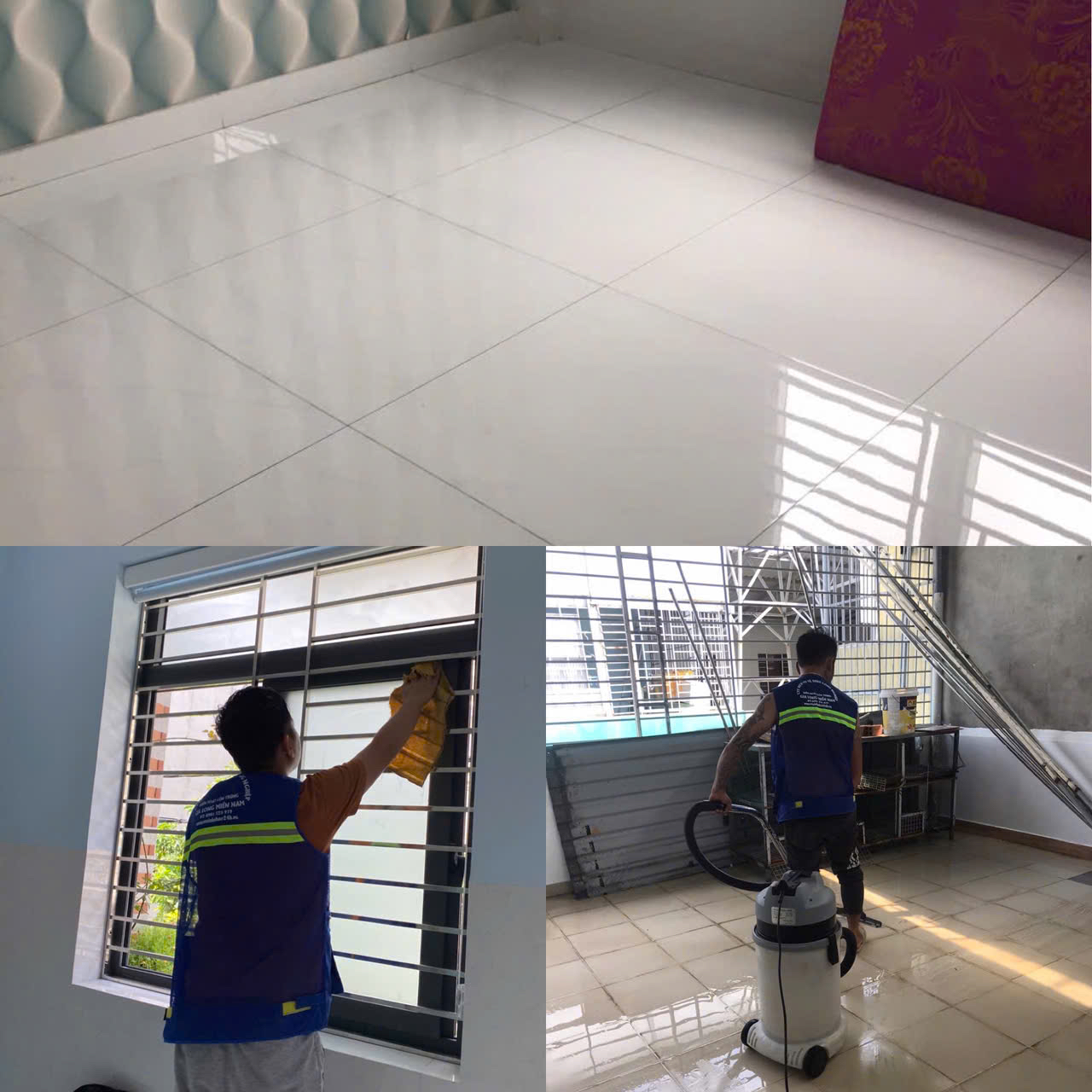 Vệ sinh nhà mới xây bình tây